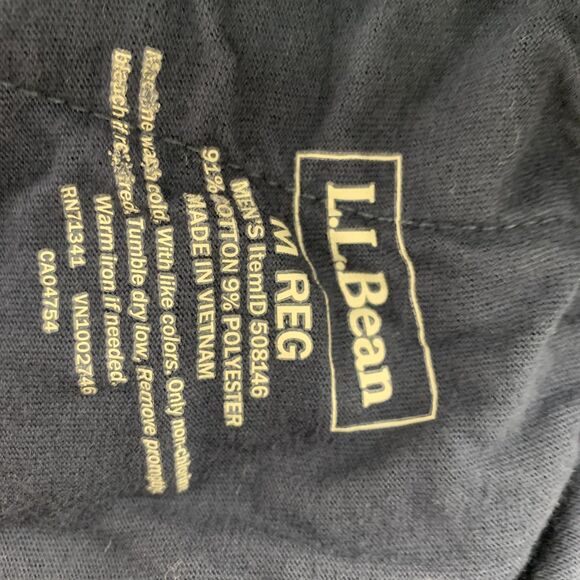 L.L.Bean Pants Mens Medium Navy Blue Elastic Waist Cuffed Sweatpants Jogger - Picture 10 of 13